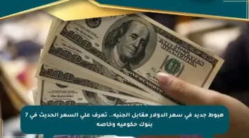هبوط جديد في سعر الدولار مقابل الجنيه.. تعرف على السعر الحديث في 7 بنوك حكومية وخاصة
